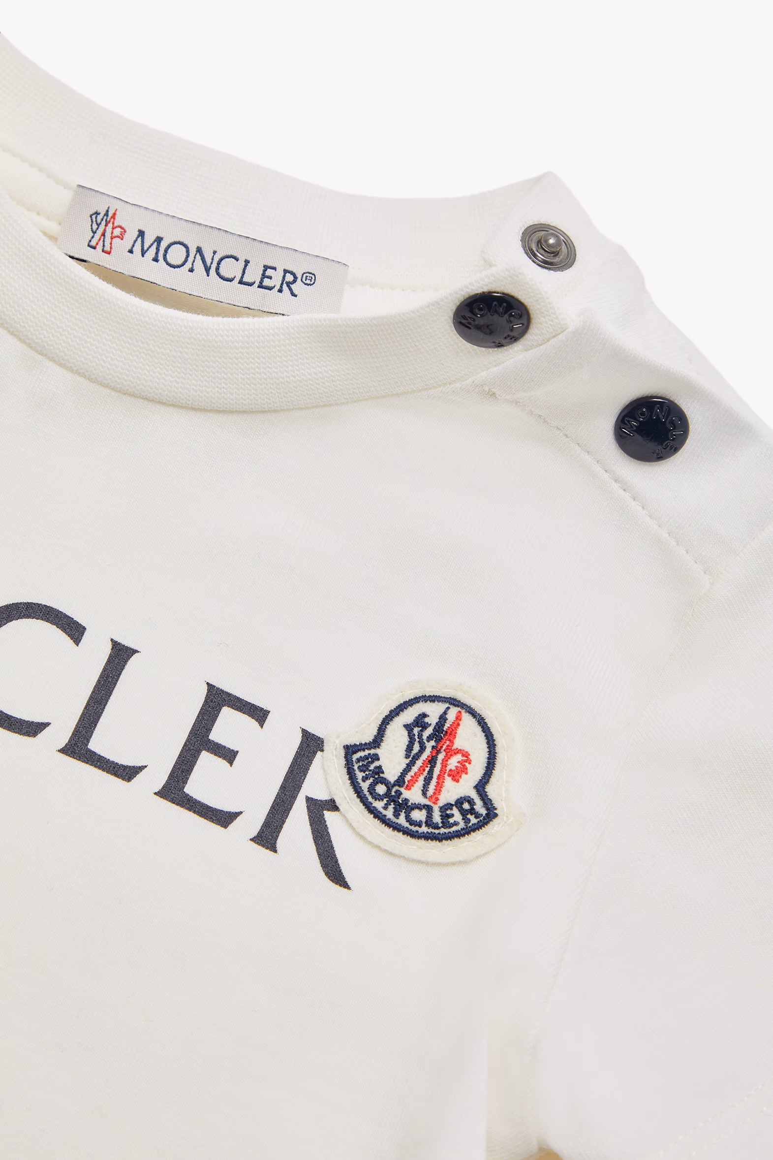 T-shirt en jersey avec logo Garçon Blanc Moncler 2
